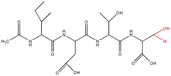 [Ac-Ile-Glu-Thr-Asp-H (C14.003 inhibitor) structure ]