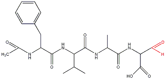 [Ac-Tyr-Val-Ala-Asp-H (C14.001 inhibitor) structure ]