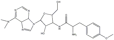 [puromycin (M01.010, S28.002 inhibitor) structure ]