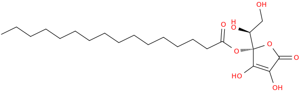 (palmitoyloxy)-L-ascorbic acid molecular structure