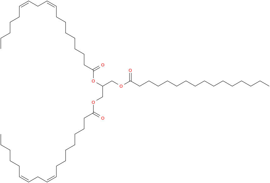 1,2-DILINOLEOYL-3-PALMITOYL-RAC-GLYCEROL molecular structure