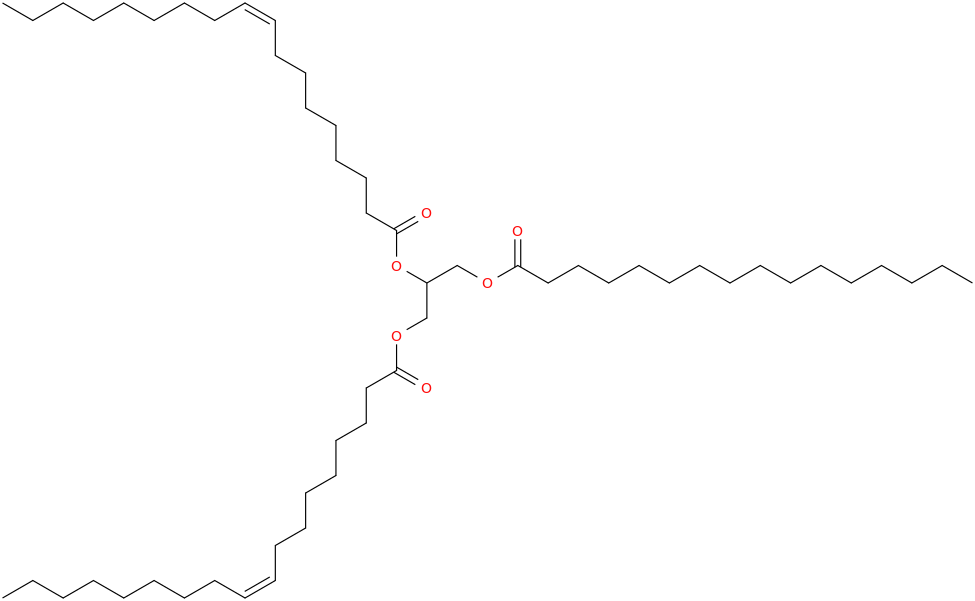 1,2-DIOLEOYL-3-PALMITOYL-RAC-GLYCEROL molecular structure