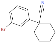 1-(3-broMophenyl)cyclohexanecarbonitrile molecular structure