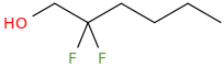2,2-difluorohexan-1-ol molecular structure