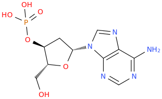 2'-DEOXYADENOSINE-3'-MONOPHOSPHATE molecular structure