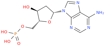 2'-DEOXYADENOSINE-5'-MONOPHOSPHATE molecular structure