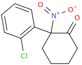2-(2-Chlorophenyl)-2-nitrocyclohexanone molecular structure