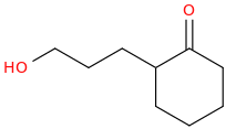 2-(3-hydroxypropyl)cyclohexan-1-one molecular structure
