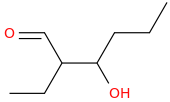 2-ethyl-3-hydroxyhexanal molecular structure