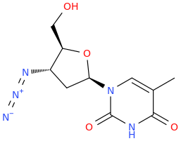 3'-Azido-3'-deoxythymidine molecular structure