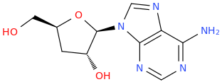 3'-deoxyadenosine molecular structure