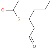 3-(acetylsulfanyl)hexanal molecular structure