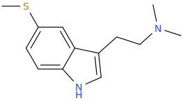 5-methylthiodimethyltryptamine molecular structure