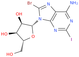 8-BroMo-2-iodoadenosine molecular structure