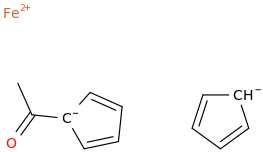 Acetylferrocene structure