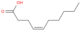 CIS-4-DECENOIC ACID molecular structure
