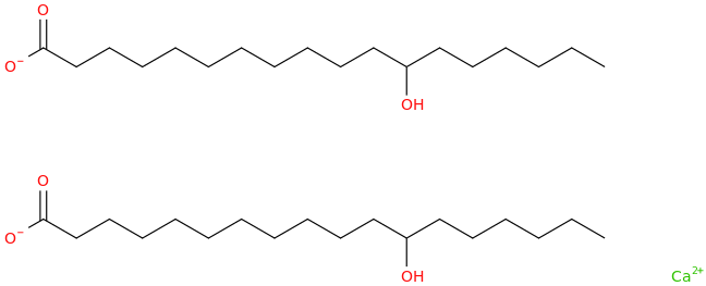 Calcium(2+) 12-hydroxyoctadecanoate molecular structure