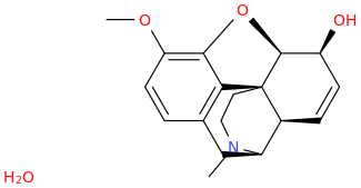 Codeine monohydrate molecular structure