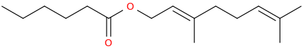 Geranyl hexanoate molecular structure