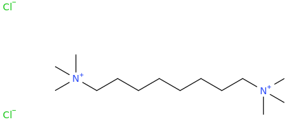 HEXAMETHYLOCTAMETHYLENEBISAMMONIUMCHLORIDE molecular structure