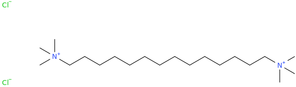 HEXAMETHYLTETRADECAMETHYLENEBISAMMONIUMCHLORIDE molecular structure