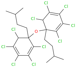 Isopentylpentachlorophenyl ether molecular structure