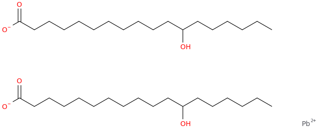 Lead 12-hydroxyoctadecanoate molecular structure