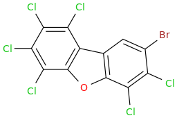 MONOBROMO-HEXACHLORODIBENZOFURAN molecular structure