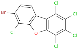 MONOBROMO-PENTACHLORODIBENZOFURAN molecular structure