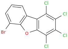 MONOBROMO-TETRACHLORODIBENZOFURAN molecular structure