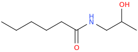 N-(2-hydroxypropyl)hexanamide molecular structure