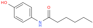 N-(4-hydroxyphenyl)hexanamide molecular structure