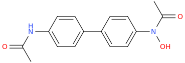 N-hydroxy-N,N'-diacetylbenzidine molecular structure