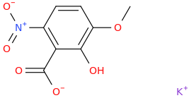Potassium nitroguaiacolate molecular structure