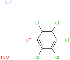Sodium pentachlorophenolate monohydrate molecular structure