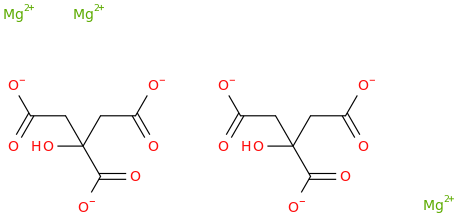 Trimagnesium dicitrate molecular structure
