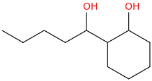 alpha-butyl-2-hydroxycyclohexanemethanol molecular structure