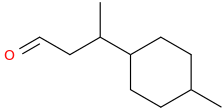 beta,4-dimethylcyclohexanepropionaldehyde molecular structure