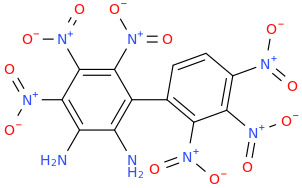 hexanitrobiphenyldiamine molecular structure