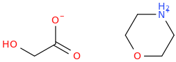 morpholinium hydroxyacetate molecular structure