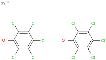zinc bis(pentachlorophenolate) molecular structure