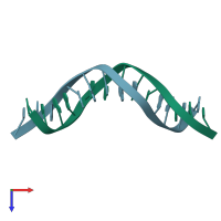 PDB entry 103d coloured by chain, top view.