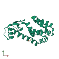 PDB entry 103l coloured by chain, front view.