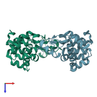 PDB entry 104l coloured by chain, top view.