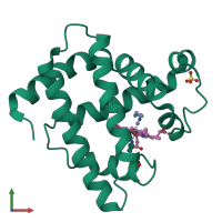 PDB entry 105m coloured by chain, front view.