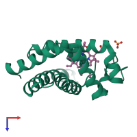 PDB entry 105m coloured by chain, top view.