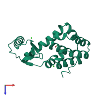 PDB entry 108l coloured by chain, top view.