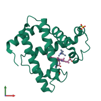 PDB entry 108m coloured by chain, front view.