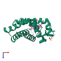 PDB entry 109m coloured by chain, top view.