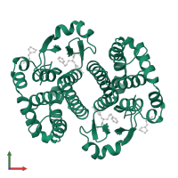 Glutathione S-transferase P in PDB entry 10gs, assembly 1, front view.